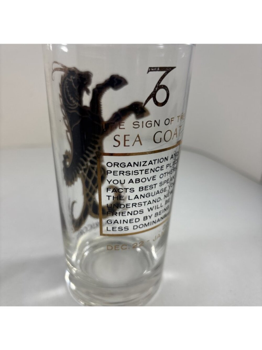 VTG MCM Anchor Hocking Zodiac Highball Tumbler Glass Capricorn Astrology 1960s - Picture 2 of 4